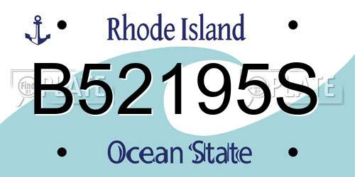 B52195S Rhode Island License Plate