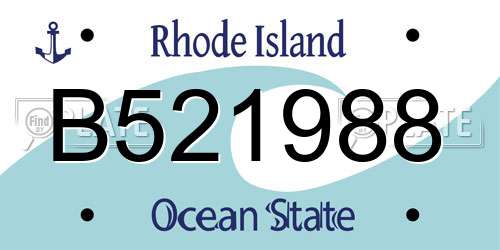 B521988 Rhode Island License Plate