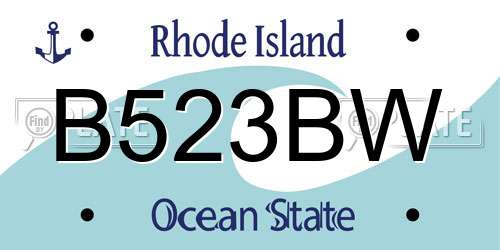 B523BW Rhode Island License Plate