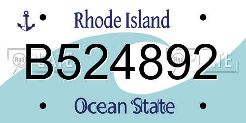 B524892 Rhode Island License Plate