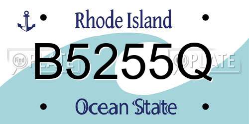 B5255Q Rhode Island License Plate