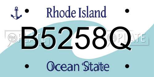 B5258Q Rhode Island License Plate