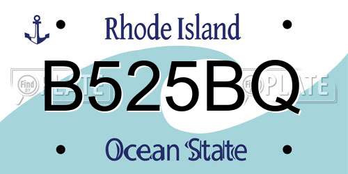 B525BQ Rhode Island License Plate