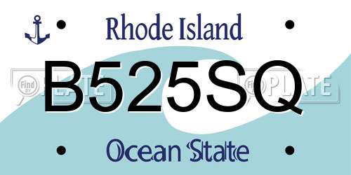 B525SQ Rhode Island License Plate