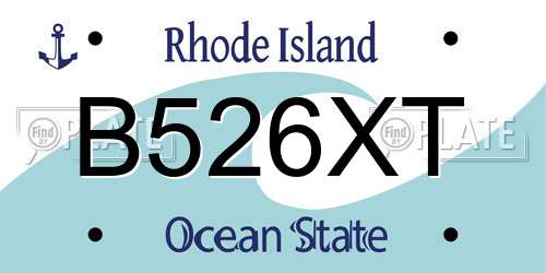 B526XT Rhode Island License Plate