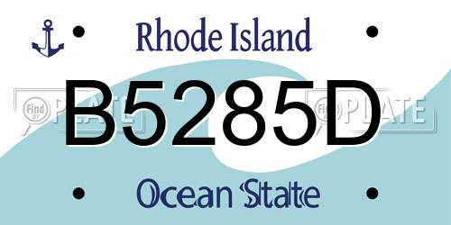 B5285D Rhode Island License Plate