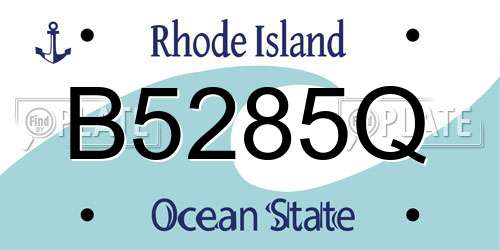 B5285Q Rhode Island License Plate