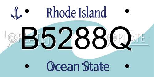 B5288Q Rhode Island License Plate