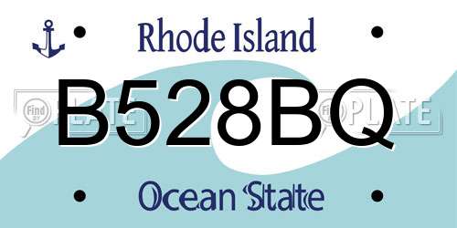 B528BQ Rhode Island License Plate