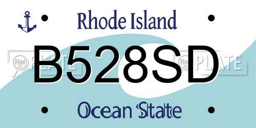 B528SD Rhode Island License Plate