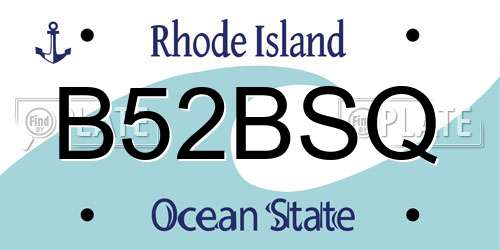 B52BSQ Rhode Island License Plate