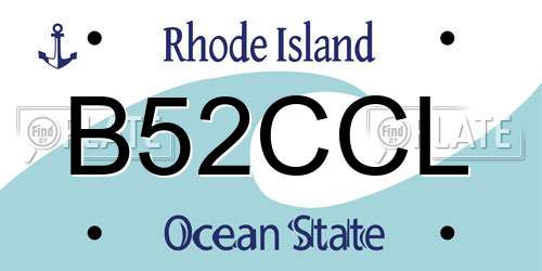 B52CCL Rhode Island License Plate