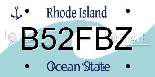 B52FBZ Rhode Island License Plate