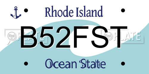 B52FST Rhode Island License Plate