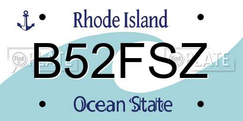 B52FSZ Rhode Island License Plate