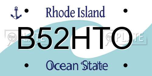 B52HTO Rhode Island License Plate