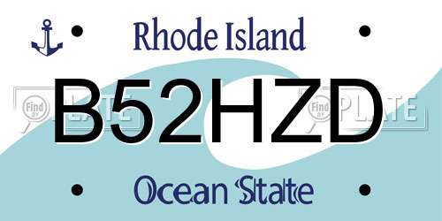 B52HZD Rhode Island License Plate