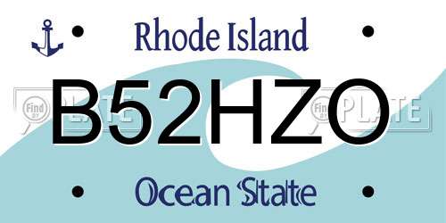 B52HZO Rhode Island License Plate