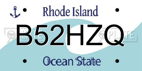 B52HZQ Rhode Island License Plate