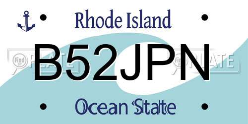 B52JPN Rhode Island License Plate