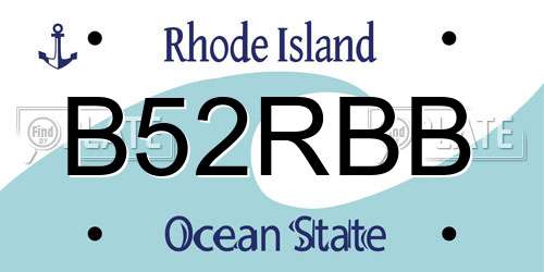B52RBB Rhode Island License Plate