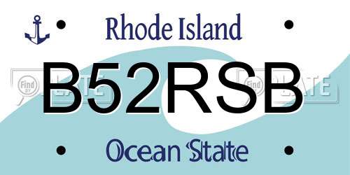 B52RSB Rhode Island License Plate