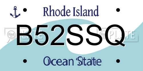 B52SSQ Rhode Island License Plate