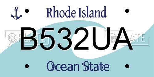 B532UA Rhode Island License Plate