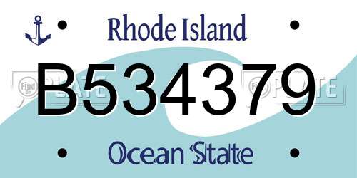 B534379 Rhode Island License Plate