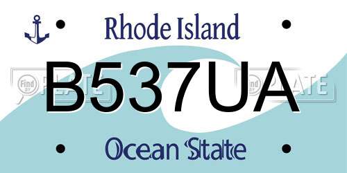 B537UA Rhode Island License Plate