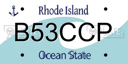 B53CCP Rhode Island License Plate
