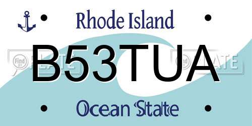 B53TUA Rhode Island License Plate