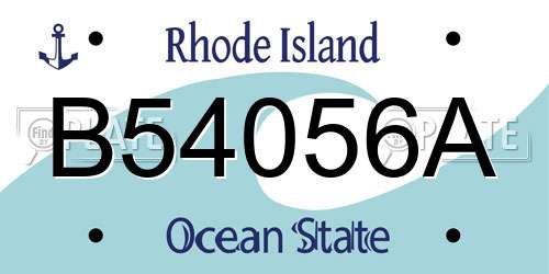 B54056A Rhode Island License Plate