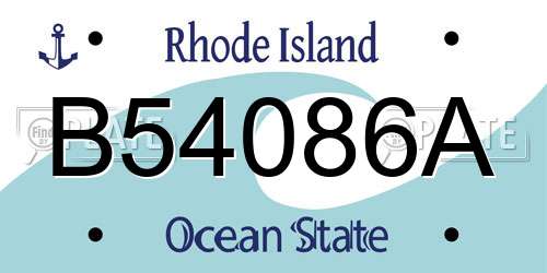 B54086A Rhode Island License Plate