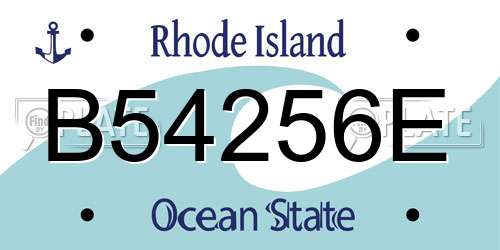 B54256E Rhode Island License Plate