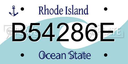 B54286E Rhode Island License Plate