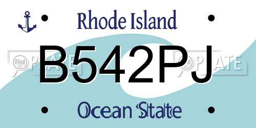 B542PJ Rhode Island License Plate