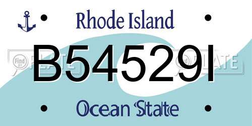 B54529I Rhode Island License Plate