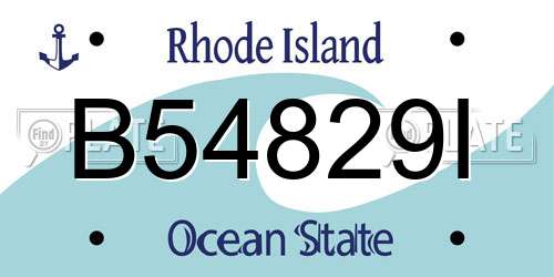 B54829I Rhode Island License Plate