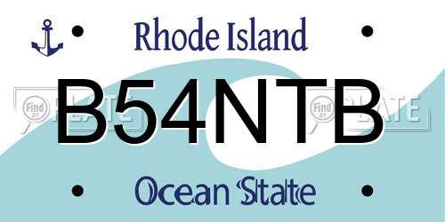 B54NTB Rhode Island License Plate
