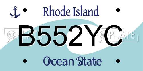 B552YC Rhode Island License Plate