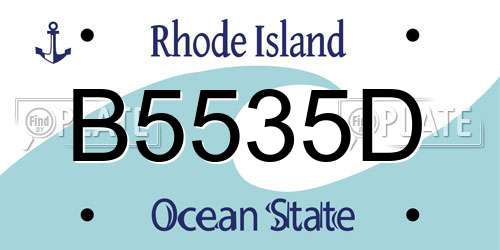B5535D Rhode Island License Plate
