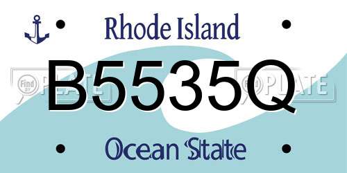 B5535Q Rhode Island License Plate