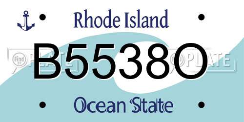 B5538O Rhode Island License Plate