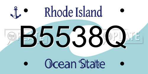 B5538Q Rhode Island License Plate