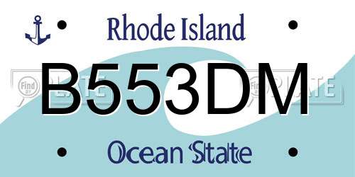 B553DM Rhode Island License Plate