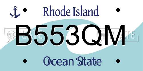 B553QM Rhode Island License Plate