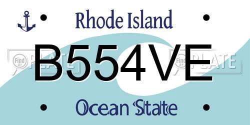 B554VE Rhode Island License Plate