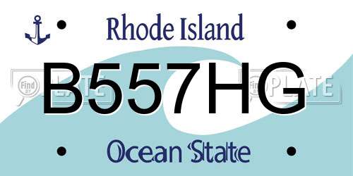 B557HG Rhode Island License Plate