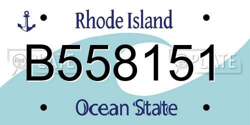 B558151 Rhode Island License Plate